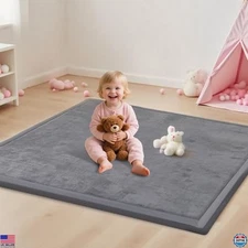 Baby Play Mat for Floor, 50 X 50x 1.3" Memory Foam Playpen Mat,Ultra Soft Tummy