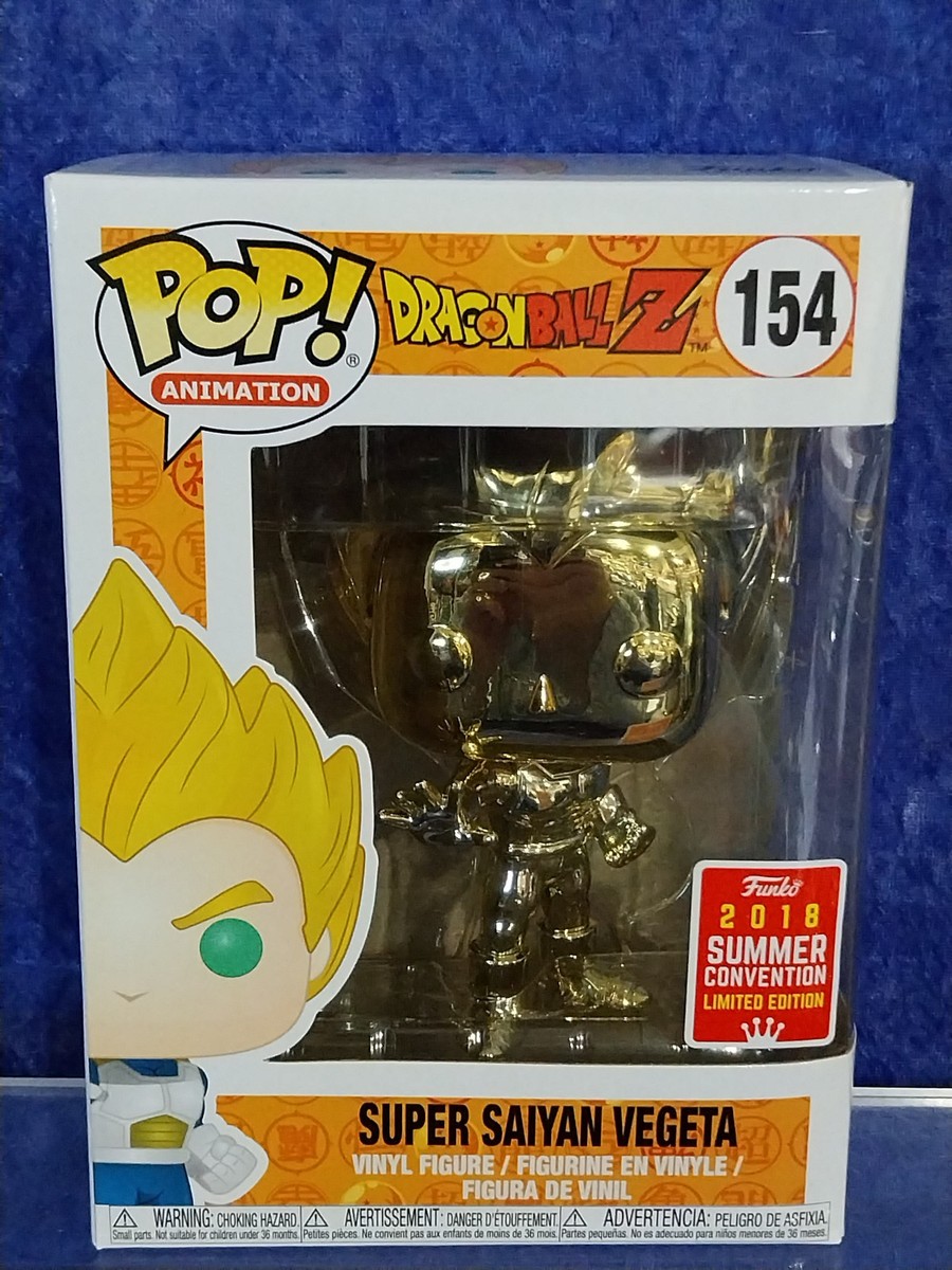 Funko Pop Dragon Ball Z Super Saiyan Vegeta Gold Chrome 2018