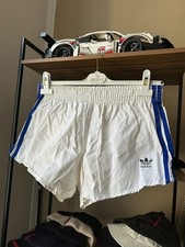 Adidas Vintage Cotton White Shorts West Germany 80s Retro Rare Size M