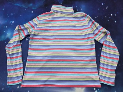 Vintage Women s White Stag multicolored  stripes turtleneck Shirt Size Medium