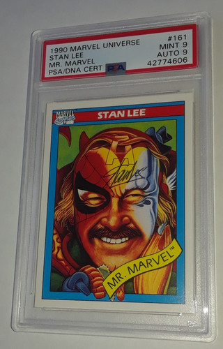 1990 Marvel Universe STAN LEE Mr. Marvel #161 PSA MINT 9 & SIGNED AUTO 9
