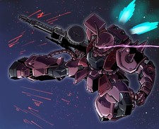 Gundam zaku ii chars custom mobile suit anime Custom Gaming Mat Desk 2126