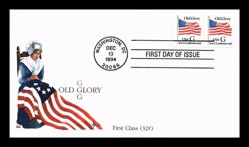 DR JIM STAMPS US COVER OLD GLORY G RATE FIRST DAY ISSUE EDKEN CACHET