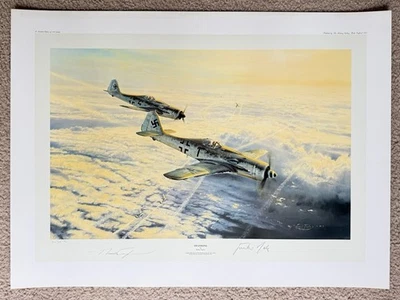 Robert Taylor SWANSONG Fw-190 Gunther Rall Signed AP Aviation Art Print - Image 1 of 4