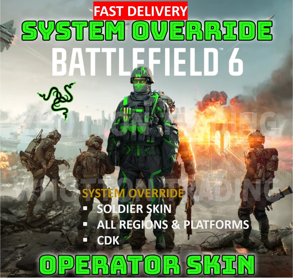 Battlefield 6 ：Razer Skin | System Override Soldier Skin | All Platforms Code