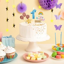 12th Birthday Blue Crown Number Candles Birthday Cake Candle Decorations