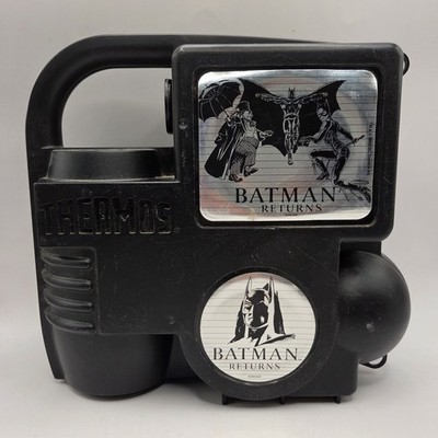 Batman Returns Thermos Lunchbox 1992 Vintage Black Catwoman Penguin Graphics