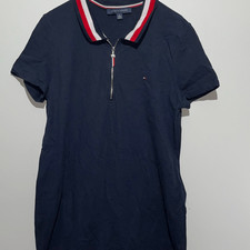 Tommy Hilfiger Women's Blue Collared Short Sleeve Midi Polo Dress Size XL