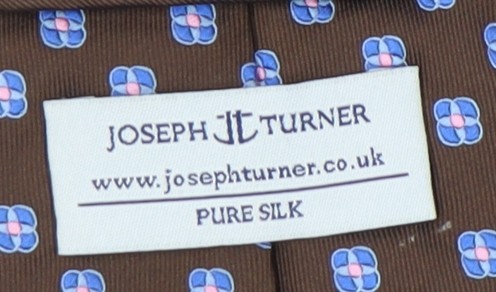 Joseph Turner Men's Brown Floral Silk Tie - Picture 3 of 12