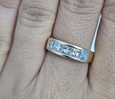 18ct Gold 0.8ct Princess-Cut Diamond Eternity Ring N1/2 5.5 Grams 18K 750