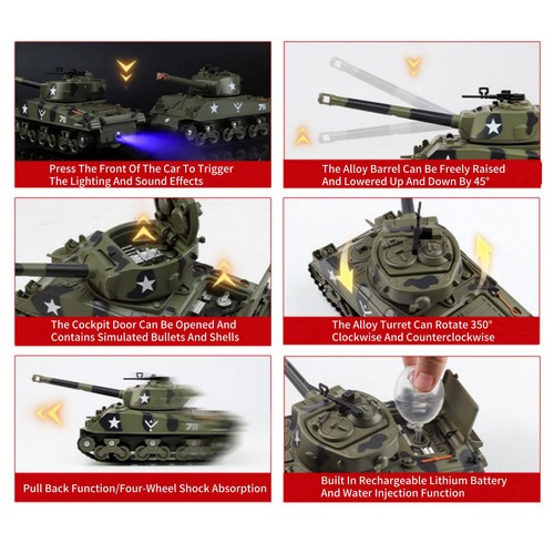 High Quality Alloy Model WWII USA M4 Sherman Medium Tank Model 1:35 Scale - Foto 10 di 16