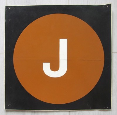 Vintage 1980s New York Subway Train Station Platform Sign Sticker J Line NOS