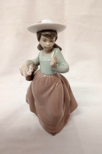 Lladro NAO - Girl with Flower Basket Figurine