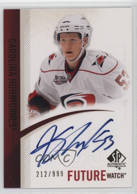 2010-11 SP Authentic Future Watch 212/999 Jeff Skinner #295 Auto 01ks