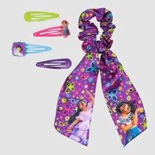 Girls' Disney Encanto Scrunchie and Barrette Hair Clip Set