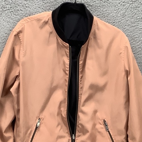 Vintage Nordstrom Reversible Bomber Jacket Adult Small Black Brown Articulated - Picture 8 of 14