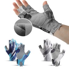 Men Half-Finger Sun Protection Gloves Breathable Tie Dye Fishing Cycling Gloves