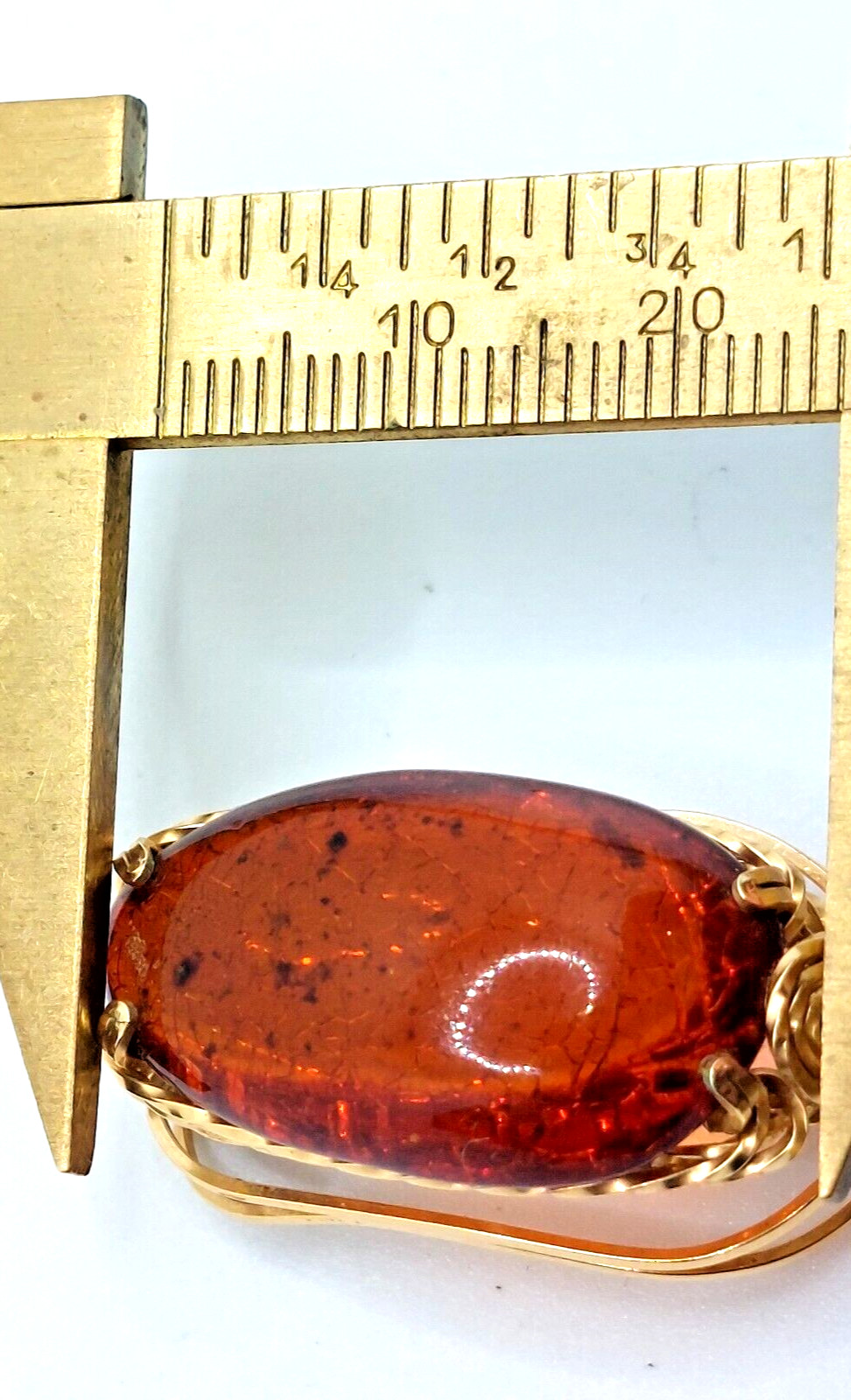 Baltic Amber 10k Solid Gold Wirewrapped  OFAK Pen… - image 15