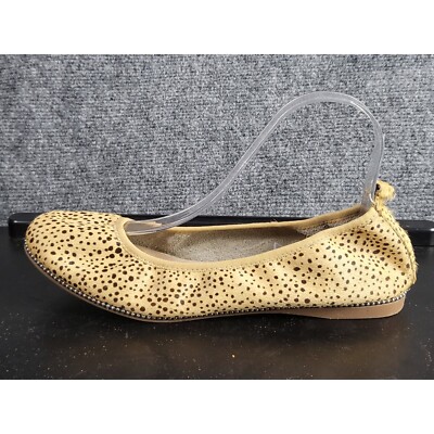Chelsea & Violet Animal Print Ballet Flats Cow Hair Leather Shoes Size 8M