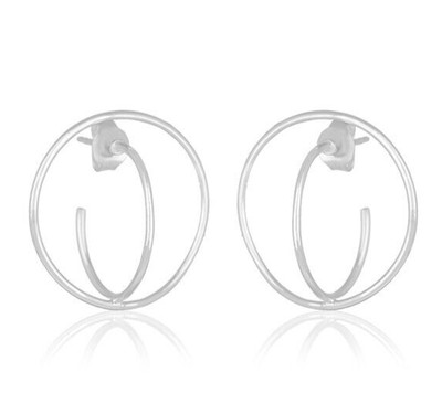 925 Sterling Silver Open Circle Stud Earring Post Studs Jewelry Best Friend Gift