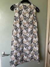 Next Ladies Lace Dress/ Lined/ Cream And Blue / Size 14