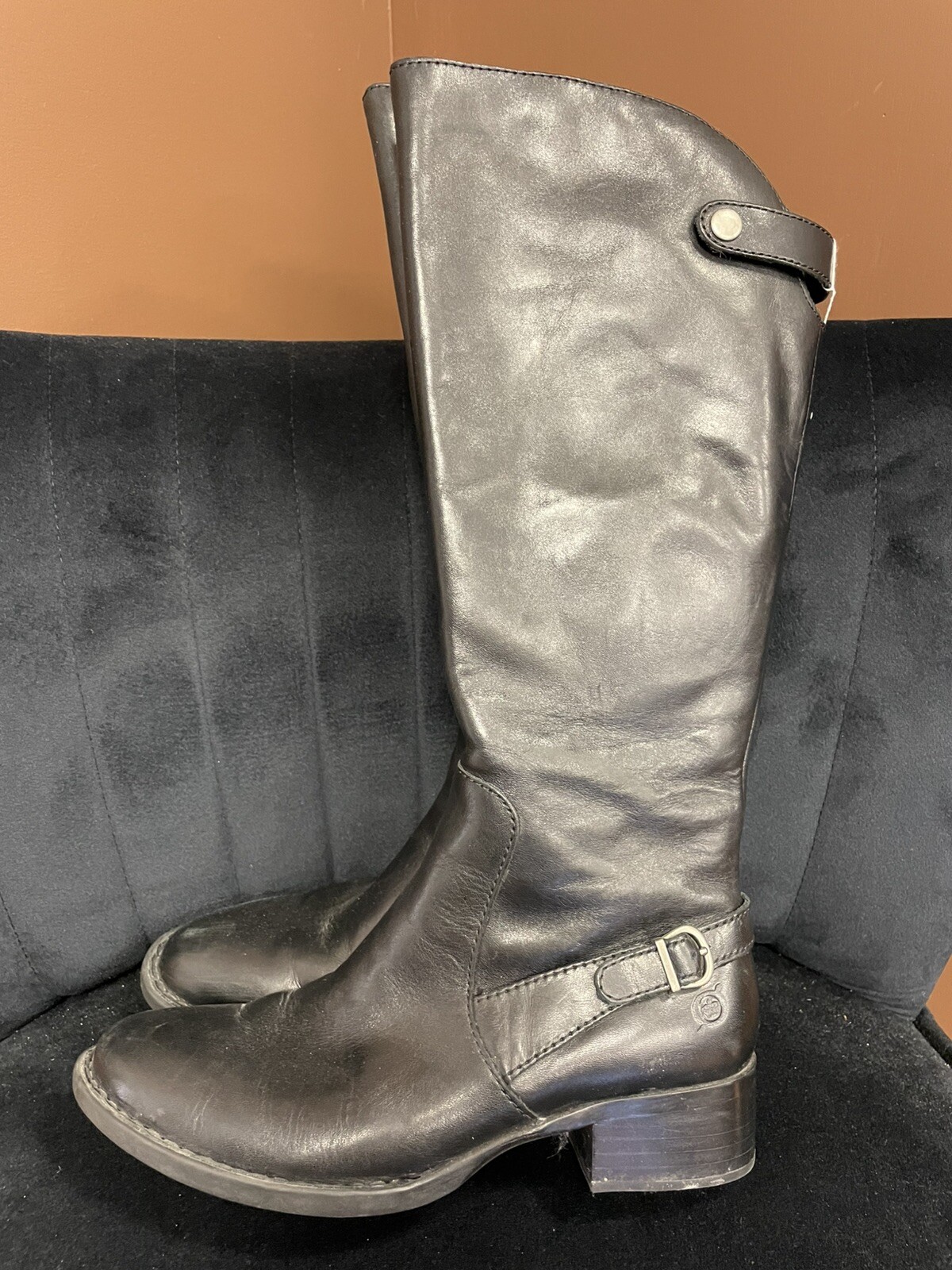 Born Black Boots 6.5 Leather Nice (D2)