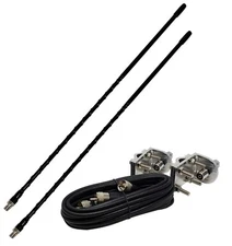 Shark Antennas TS822-3B Dual CB Antenna Kit with 3ft Antennas, Mounts and Cable