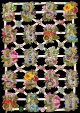 VICTORIAN STYLE DIE CUT PAPER SCRAPS FLORAL NUMBERS ef7339 GERMANY