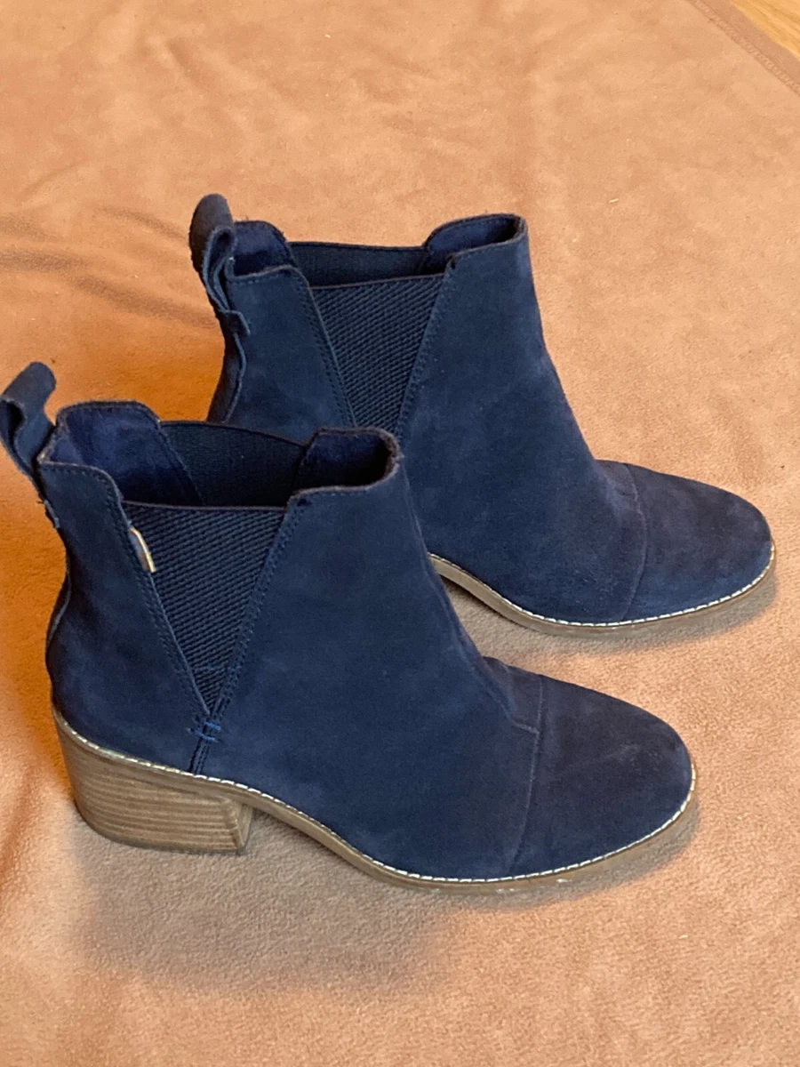 TOMS Women’s Blue Suede Ankle Booties Size 7 TOMS Womens Booties in Womens Shoes - Walmart.com main image 3