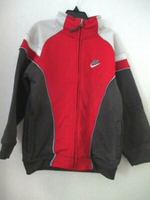 NIKE Red Gray White WARM UP ATHLETIC TRACK JACKET Boys 7