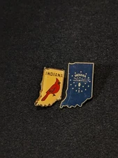 Vintage Gold Tone Set Of 2 Indiana State Cardinal Pins 11718