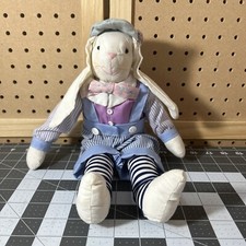 Vintage Floppy Ear Bunny Spring Easter Overalls Hat Floral