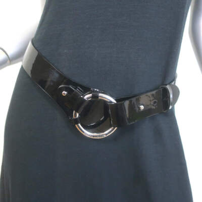 Ralph Lauren O-Ring Belt Black Patent Leather Size Small | eBay