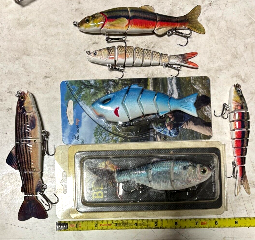 6 ct. Raptor Swimbaits Castaic musky pike bass snook striper lures Muskie baits