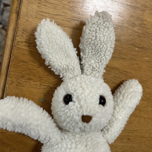 Vintage Baby Gund White Cream Bunny Rabbit Rattle Plush Stuffed Animal 1986 - Picture 2 of 5