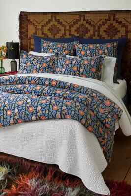 JOHN ROBSHAW  ASHI  TWIN Duvet Cover NAVY/ MULTI Color Floral NEW
