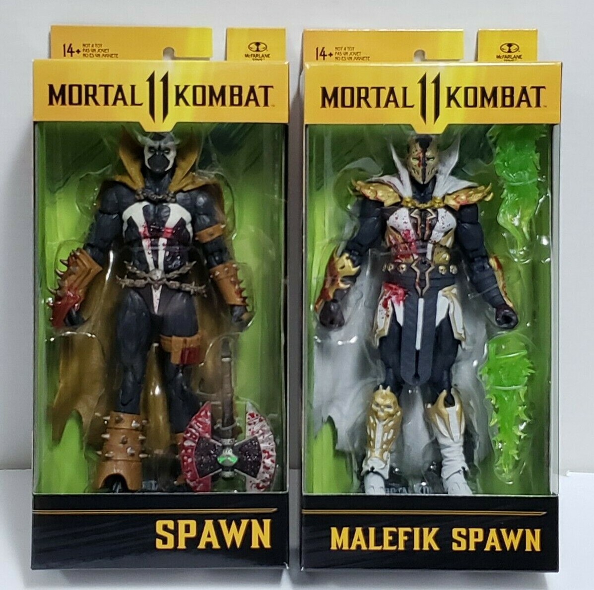 Lot of 2 BLOODY MALEFIK & CLASSIC SPAWN MORTAL KOMBAT 11 McFarlane