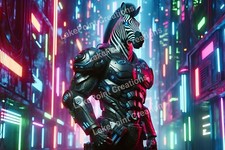 Digital Image Picture Picture Pic Wallpaper Background - Cyberpunk Zebra