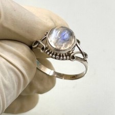Natural Moonstone 925 Sterling Silver Ring Handmade Jewelry Gift For Her A-80