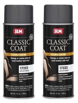 SEM Classic Coat Very Dark Pewter Color Aerosol 12 oz. Auto Paint 17223 (2 Pack)