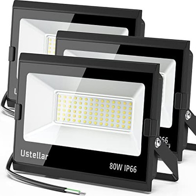 3 Pack 80w Led Flood Lights Outdoor Bright 24000lm Security Lights Outside Lamp 