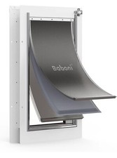 Baboni 3-Flap Pet Door for Int/Ext Door- Large Pets Up To 100lbs - White- NIB