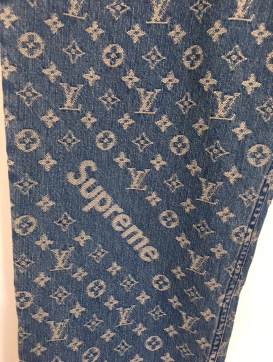 Supreme x Louis Vuitton Jacquard Denim 5-Pocket Monogram Jeans | eBay