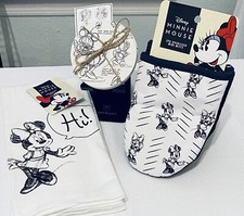DISNEY Sketchbook Minnie Mouse Kitchen POT HOLDERS, TOWELS DRINK COASTERS Set