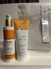 Pure Fiji Hydrating Body Lotion Mango 8 OZ  COCONUT CRUSH SCRUB 6 OZ SET W/BAG