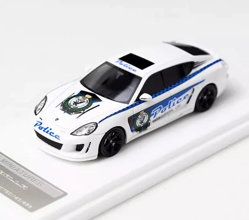MK 1:64 White Police Gemballa Coupe Sports Model Diecast Resin Car - Picture 2 of 7