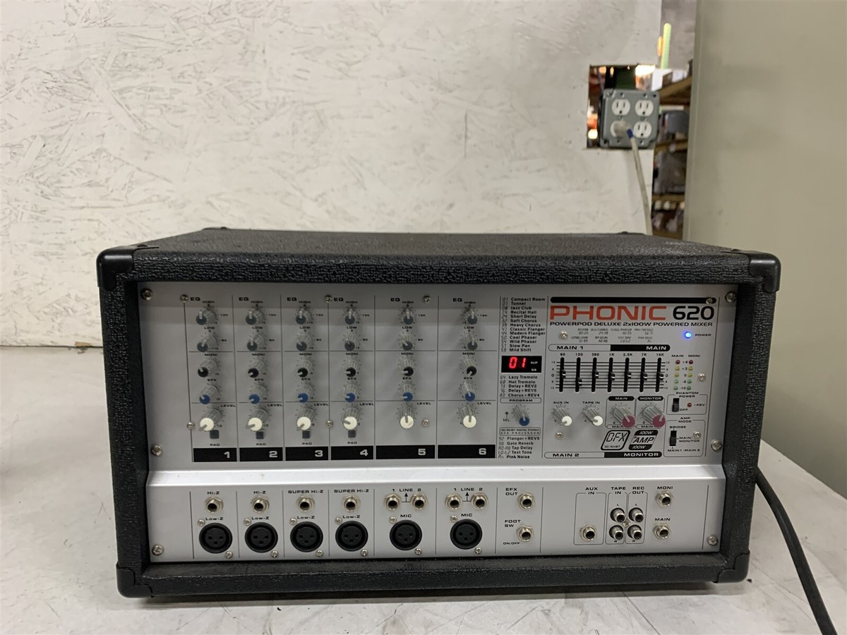 PHONIC 620 パワードミキサー powerpod 620 plus Phonic Powerpod 620 Plus 2x100 Watt 6-Channel Powered Mixer