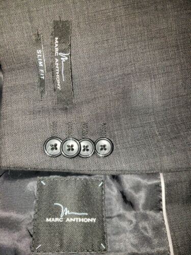 MARC ANTHONY Blazer Mens 44R Gray Suit Jacket Interview Prom Sheen Shiny NWT - Picture 1 of 12
