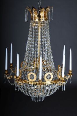 Lustre Cristal pour Salon Vintage - Lustre Baroque en Alliage