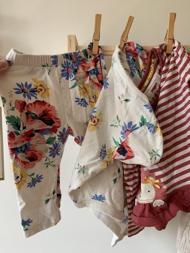 Baby Girls 3-6 Months Floral Bundle H&M TU Gap Outfit Swimsuit Sunsuit With Hat - Picture 10 of 11